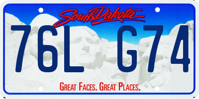 SD license plate 76LG74