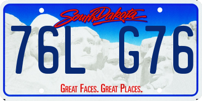 SD license plate 76LG76