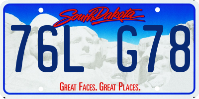 SD license plate 76LG78