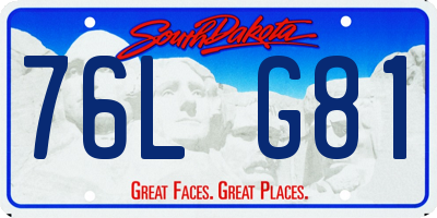 SD license plate 76LG81
