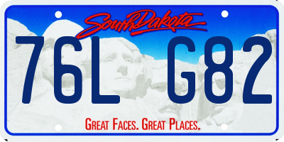 SD license plate 76LG82