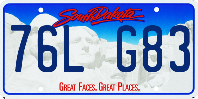 SD license plate 76LG83