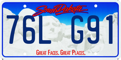 SD license plate 76LG91