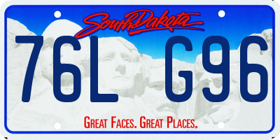 SD license plate 76LG96