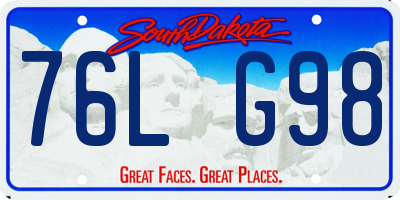 SD license plate 76LG98