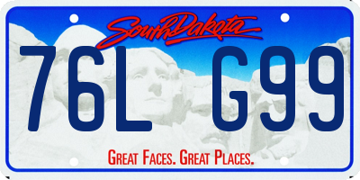 SD license plate 76LG99