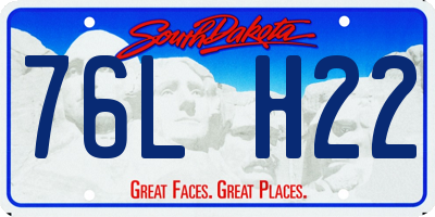 SD license plate 76LH22