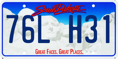 SD license plate 76LH31