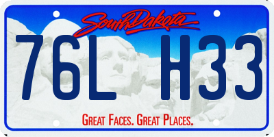 SD license plate 76LH33