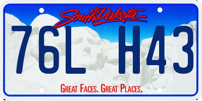 SD license plate 76LH43