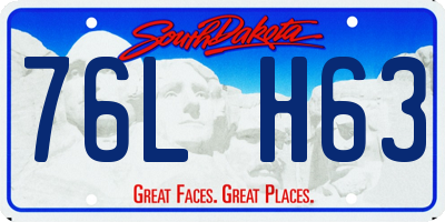 SD license plate 76LH63