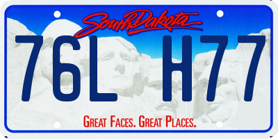 SD license plate 76LH77