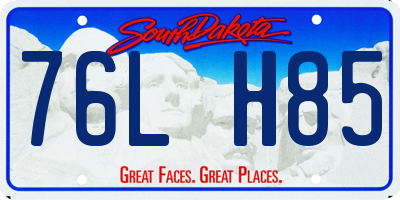 SD license plate 76LH85