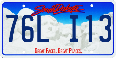 SD license plate 76LI13
