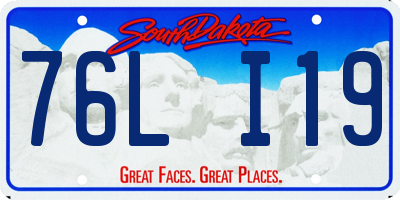 SD license plate 76LI19