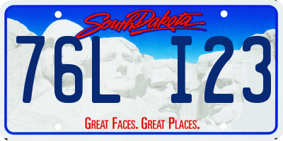 SD license plate 76LI23