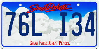SD license plate 76LI34