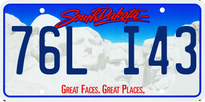 SD license plate 76LI43
