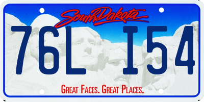 SD license plate 76LI54