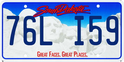 SD license plate 76LI59