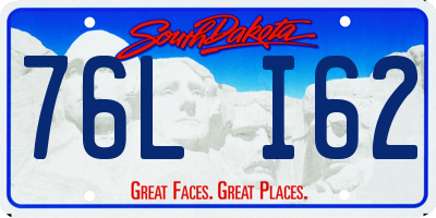 SD license plate 76LI62