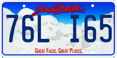 SD license plate 76LI65