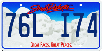 SD license plate 76LI74