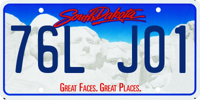 SD license plate 76LJ01