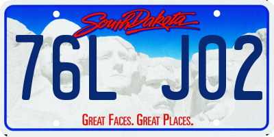SD license plate 76LJ02