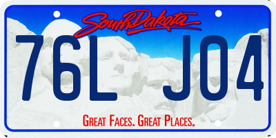 SD license plate 76LJ04