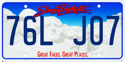 SD license plate 76LJ07