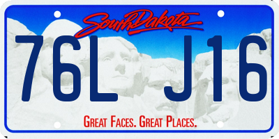 SD license plate 76LJ16