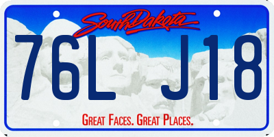 SD license plate 76LJ18