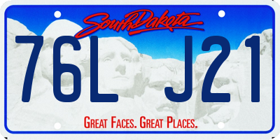 SD license plate 76LJ21