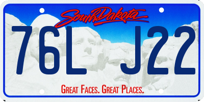 SD license plate 76LJ22