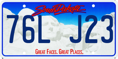 SD license plate 76LJ23