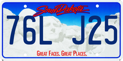 SD license plate 76LJ25
