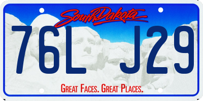 SD license plate 76LJ29