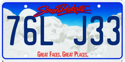 SD license plate 76LJ33