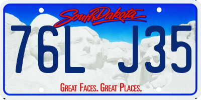 SD license plate 76LJ35