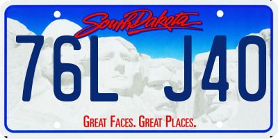 SD license plate 76LJ40