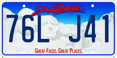SD license plate 76LJ41