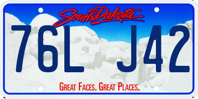 SD license plate 76LJ42