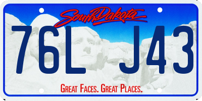 SD license plate 76LJ43