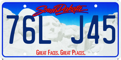 SD license plate 76LJ45