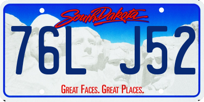 SD license plate 76LJ52