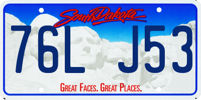 SD license plate 76LJ53