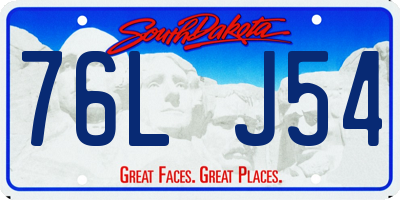 SD license plate 76LJ54