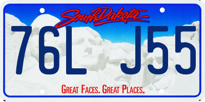 SD license plate 76LJ55