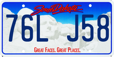 SD license plate 76LJ58